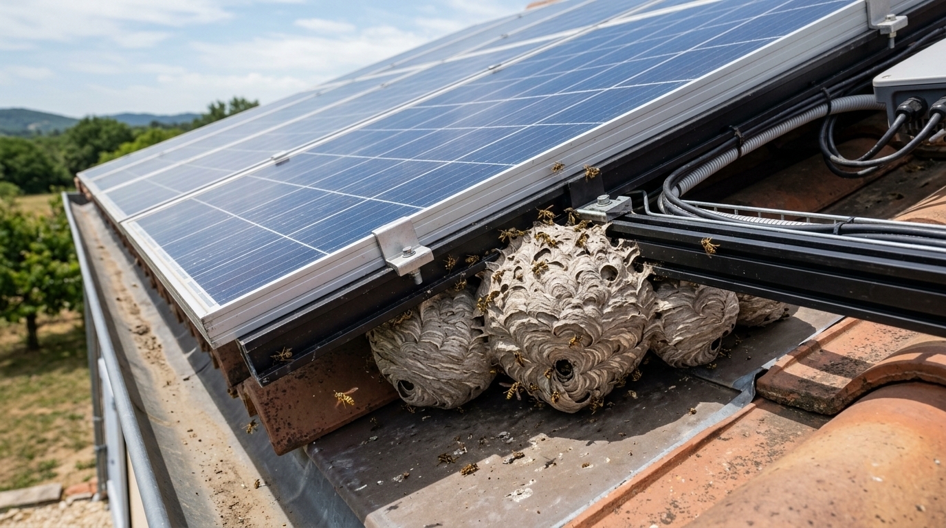 Pourquoi les guêpes nichent sous les panneaux solaires ?
